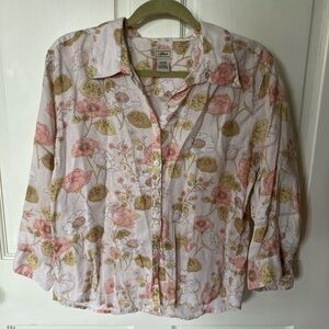 Linen button down shirt LL Bean sz L